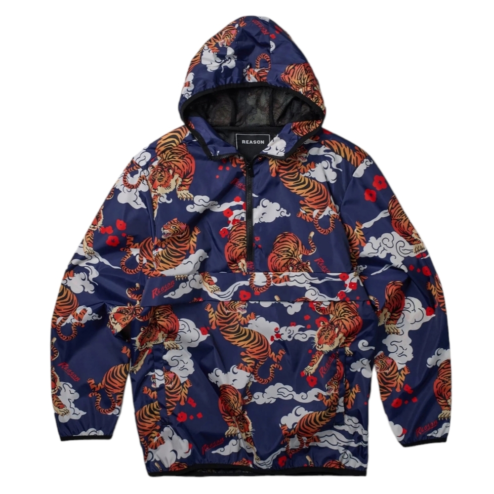 Japanese Tiger Balm Half-Zip Anorak Lightweight Hooded Jacket Multiple Size...